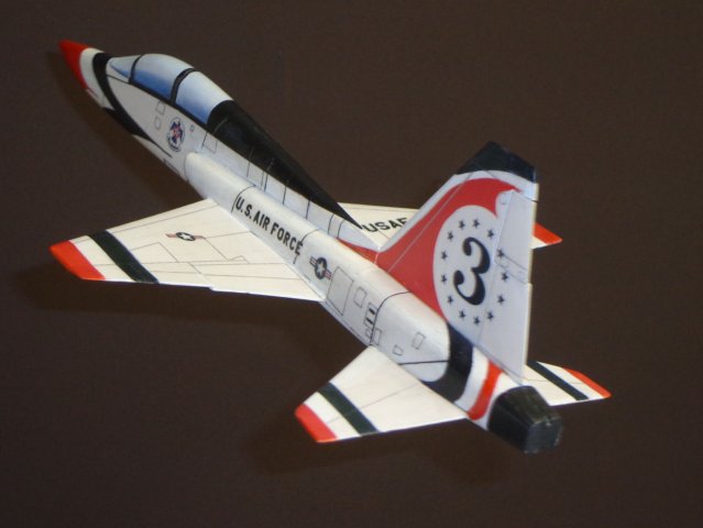 Semi-profile T-38 Talon for L-2.  Printed paper over balsa.